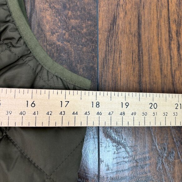 Old Navy Quilted Vest XS Olive Green Full-Zip Pockets Women's Jacket - Picture 9 of 12